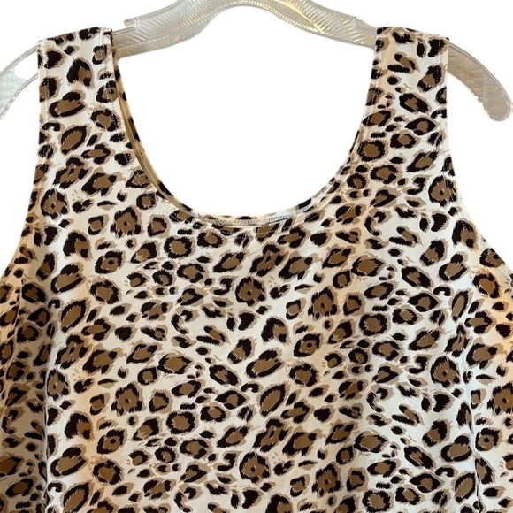 Chicos Travelers Animal Print Leopard Round Neck Tank Top Womens 1 Medium - Picture 9 of 9